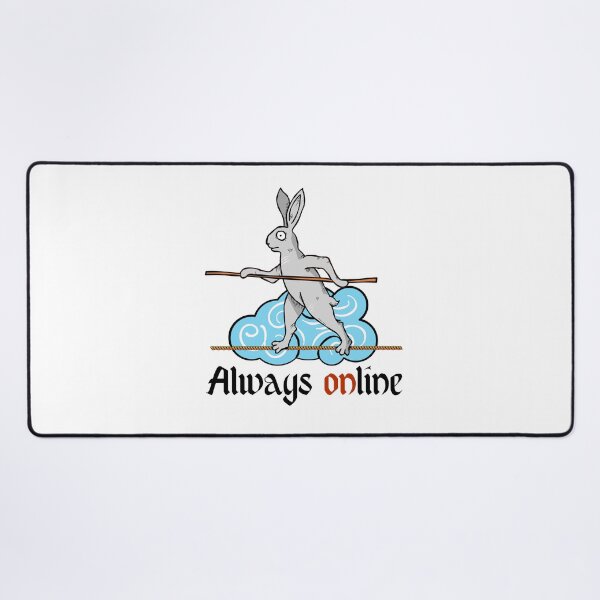 Item preview, Always Online - Weird Medieval Rabbit Tightrope Walker designed and sold by chaaval.