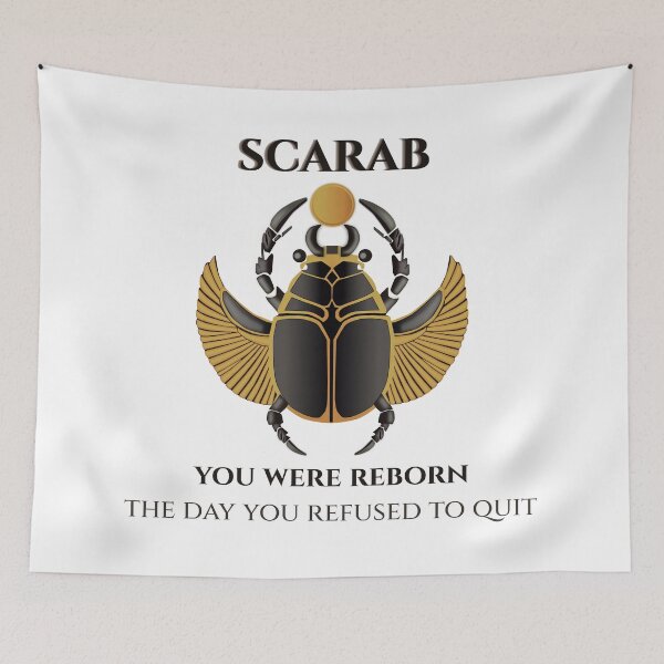 Item preview, Scarab · You Were Reborn The Day You Refused To Quit · Egyptian Rebirth Art · Ancient Egypt designed and sold by PharaohDArt.