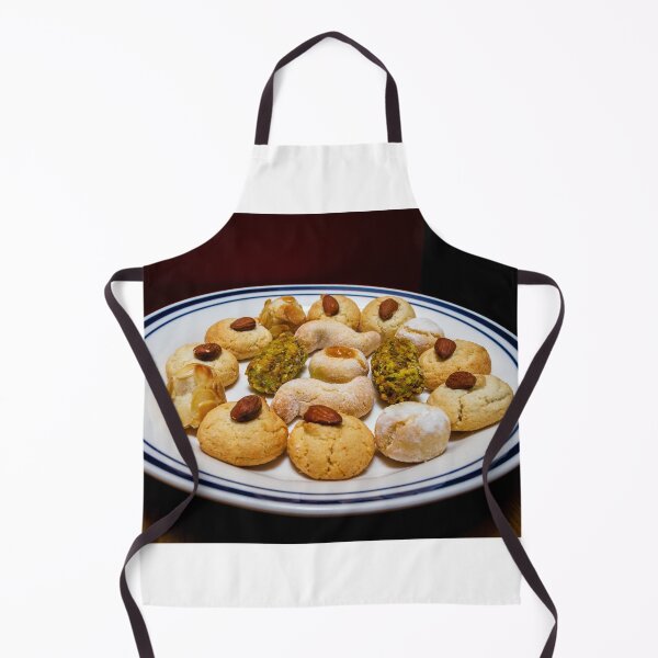 Item preview, Assorted Almond and Pistachio Cookies on a White Plate — Homemade Festive Dessert Platter designed and sold by Nmallia.