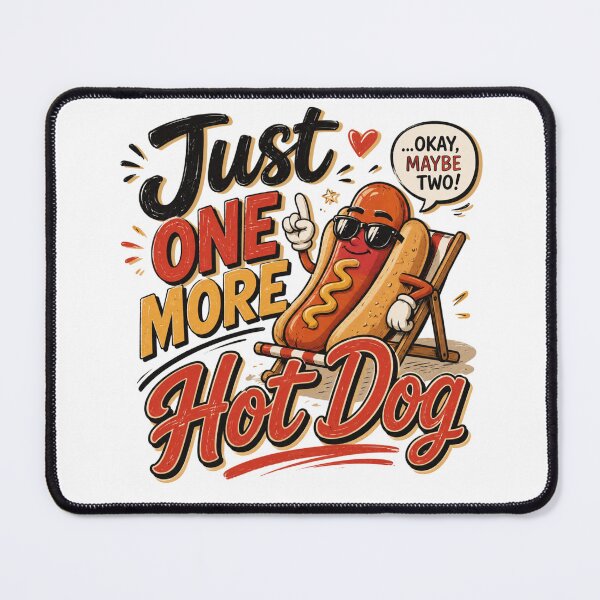 Item preview, Just One More Hot Dog Funny Sticker – Cute Cartoon Food Lover BBQ Design designed and sold by Artimax-Studio.