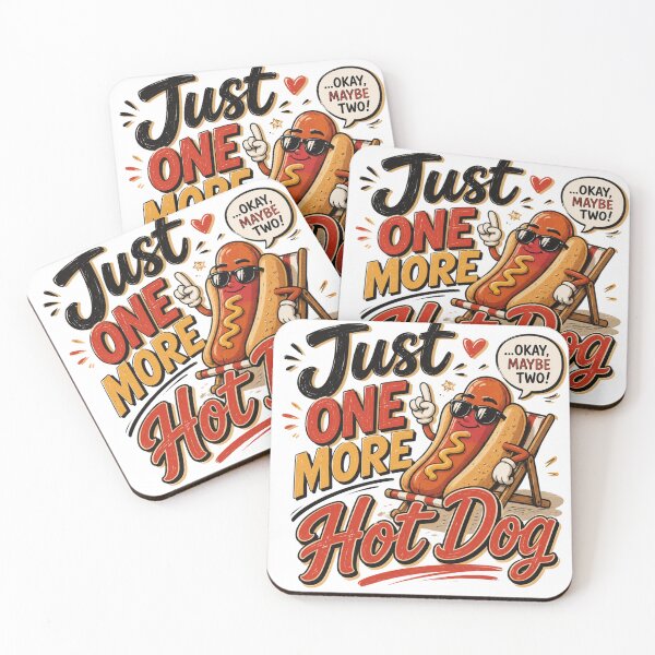 Item preview, Just One More Hot Dog Funny Sticker – Cute Cartoon Food Lover BBQ Design designed and sold by Artimax-Studio.