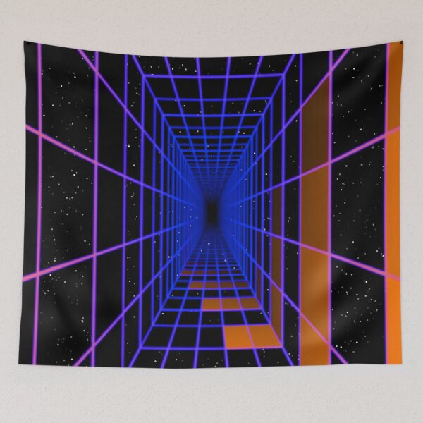 Item preview, Rectangular Wireframe Tunnel & Orange Cells designed and sold by Electric Shock!! Design.