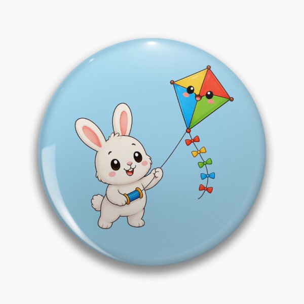 Item preview, Cute Bunny Flying Colorful Kite Kawaii Animal Illustration designed and sold by Seculinator.