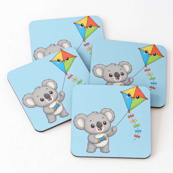 Item preview, Cute Koala Flying Colorful Kite Chibi Animal Illustration designed and sold by Seculinator.