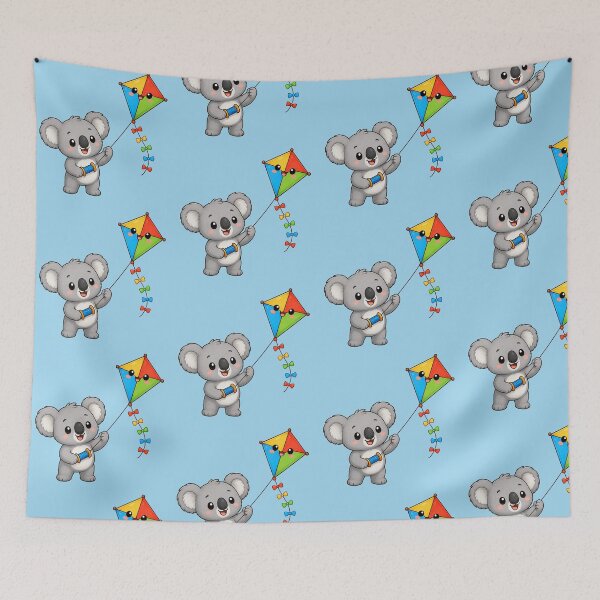 Item preview, Cute Koala Flying Colorful Kite Chibi Animal Illustration designed and sold by Seculinator.