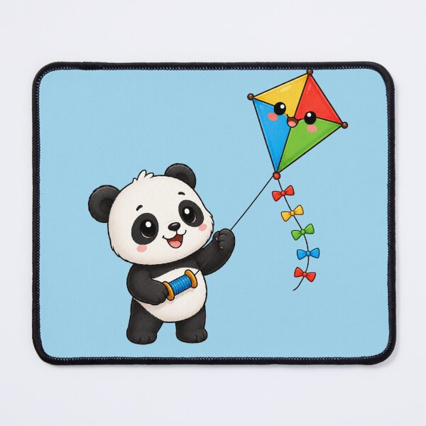 Item preview, Cute Panda Flying Colorful Kite Kawaii Animal Illustration designed and sold by Seculinator.
