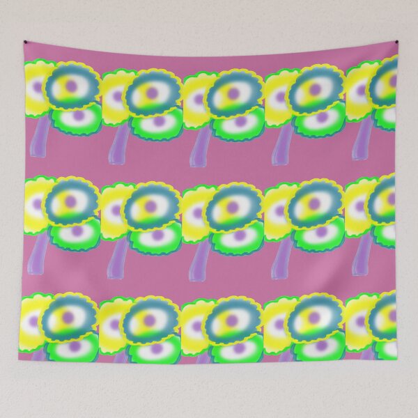 Item preview, Abstract Quirky Eye 90s Flower Bright Pastel Print designed and sold by TheSnugGirl.