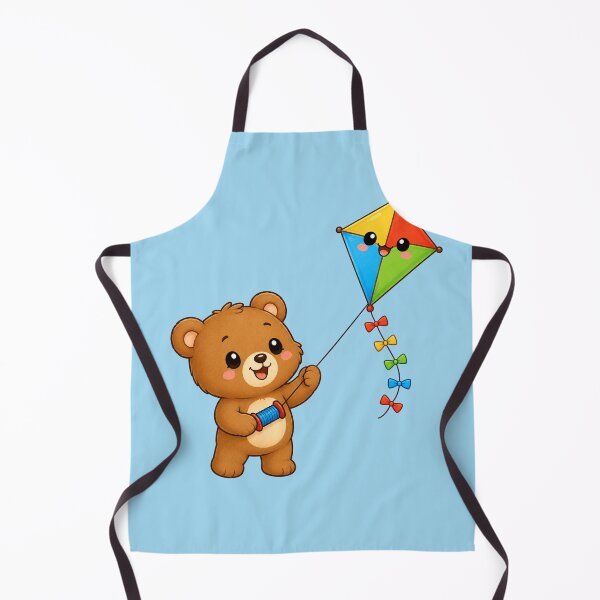 Item preview, Cute Teddy Bear Flying Colorful Kite Kawaii Animal Illustration designed and sold by Seculinator.