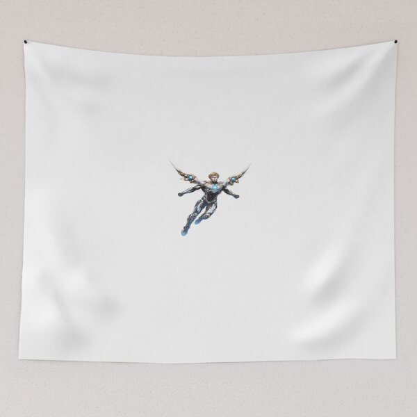 Item preview, Celestial Wing Guardian – Futuristic Angelic Superhero Illustration designed and sold by Artisan Finds Online.