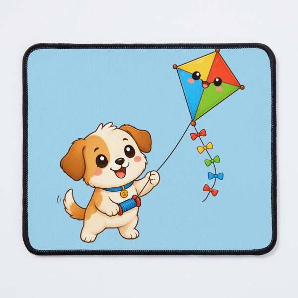 Item preview, Cute Puppy Flying Colorful Kite Kawaii Dog Animal Illustration designed and sold by Seculinator.