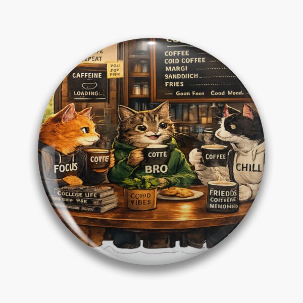 Item preview, Coffee Break Cats – College Canteen Sticker designed and sold by Genzfirevibes.