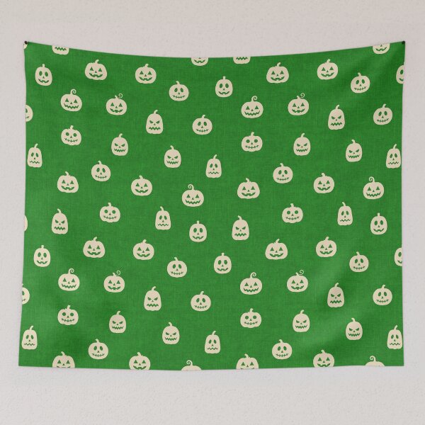 Item preview, minimal cute icon pumpkin preppy halloween textured Frankenstein Green designed and sold by RenattaZare.