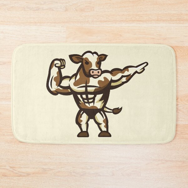 Item preview, Strong Bodybuilder Cow Gym Mascot designed and sold by JOHNITEES.
