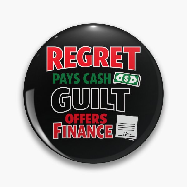 Item preview, Regret Pays Cash Guilt Offers Finance Motivational Quote designed and sold by TeeTimeTreasure.