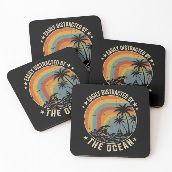 Item preview, Easily Distracted By The Ocean Beach Lover Vacation Travel Enthusiast designed and sold by RetroMini2026.