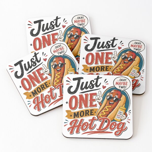 Item preview, Just One More Hot Dog Funny Cute Cartoon Food Lover BBQ Design designed and sold by Artimax-Studio.
