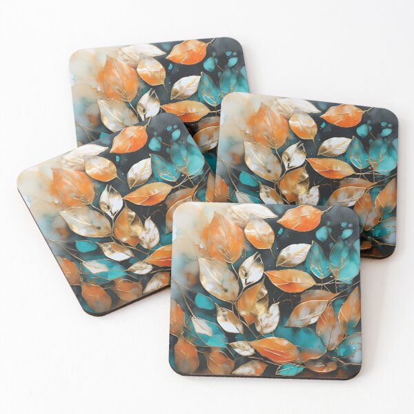 Item preview, Fall Leaves in Orange and Teal designed and sold by Jessielee72.