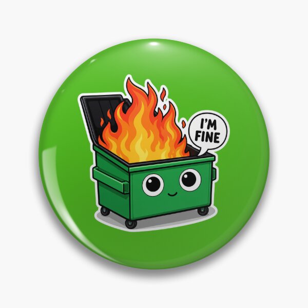 Item preview, I'm Fine Cute Dumpster Fire  designed and sold by kelvinmunene13.