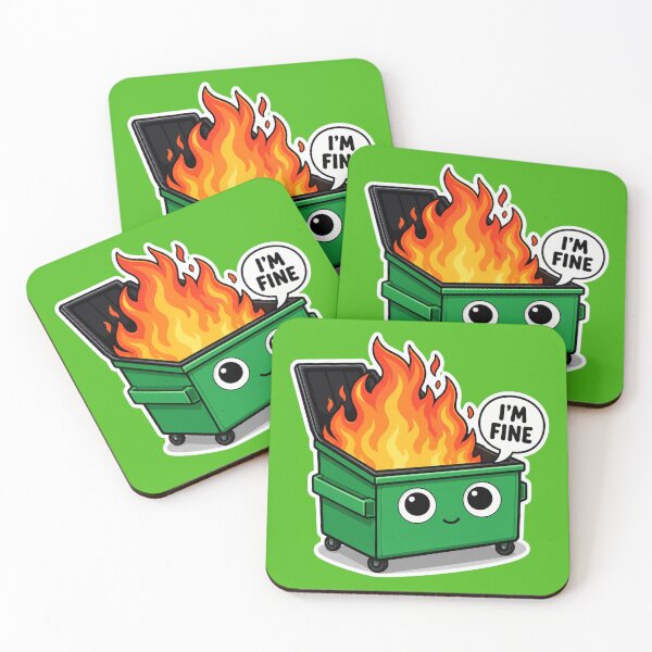 Item preview, I'm Fine Cute Dumpster Fire  designed and sold by kelvinmunene13.