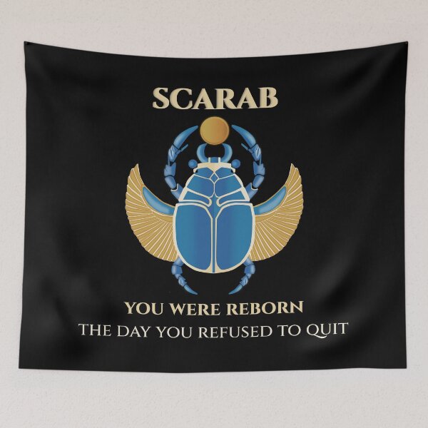 Item preview, Scarab · You Were Reborn The Day You Refused To Quit · Egyptian Rebirth Art · Ancient Egypt designed and sold by PharaohDArt.