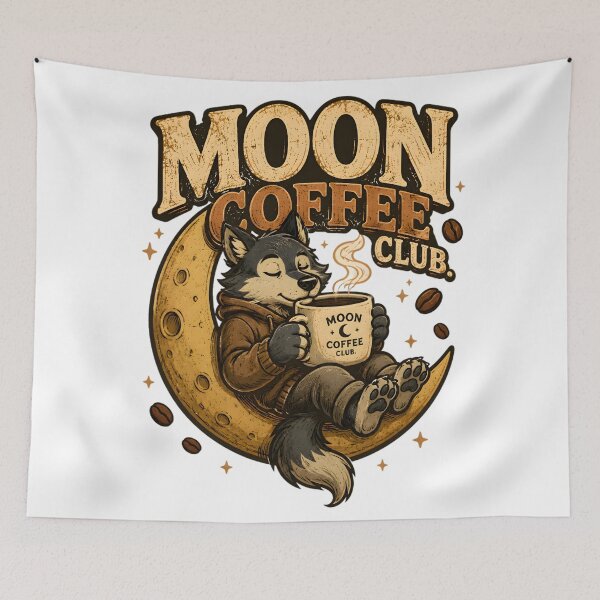 Item preview, Moon Coffee Club Vintage Mascot designed and sold by Drofted.