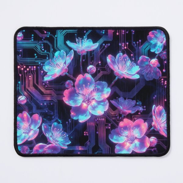 Item preview, Glowing Cyber Jellyfish Fantasy Flower Pattern designed and sold by IntelliMindDesigns.