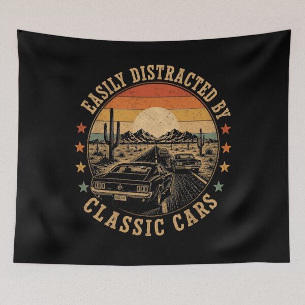 Item preview, Easily Distracted By Classic Cars Car Enthusiast Gearhead Auto Lover designed and sold by RetroMini2026.