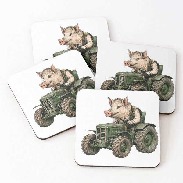 Item preview, Wild Boar on a Tractor designed and sold by coolkatia.