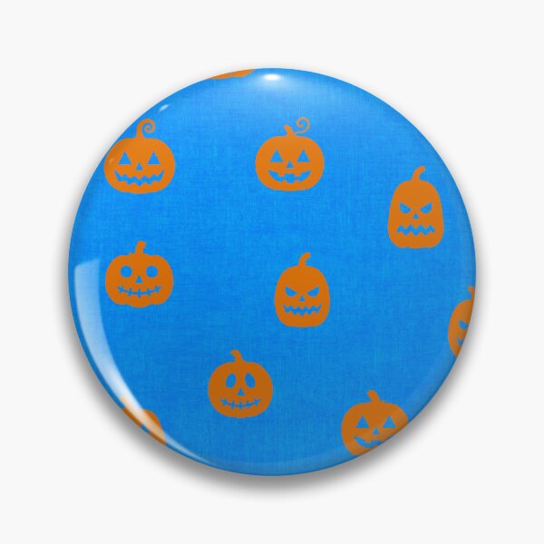 Item preview, minimal cute icon pumpkin preppy halloween textured Viper Blue  designed and sold by RenattaZare.