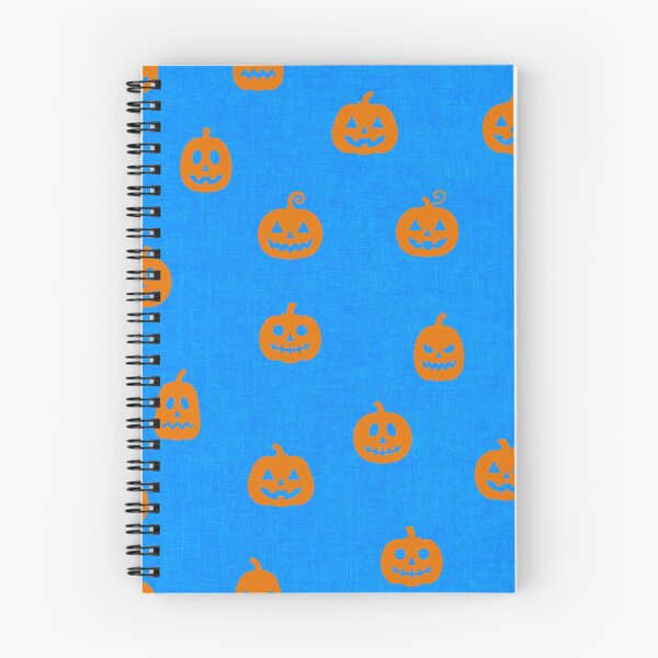 Item preview, minimal cute icon pumpkin preppy halloween textured Viper Blue  designed and sold by RenattaZare.