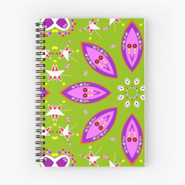 Item preview, Bold Green and Pink Retro Star Mandala Pattern designed and sold by Tinsleybluebell.