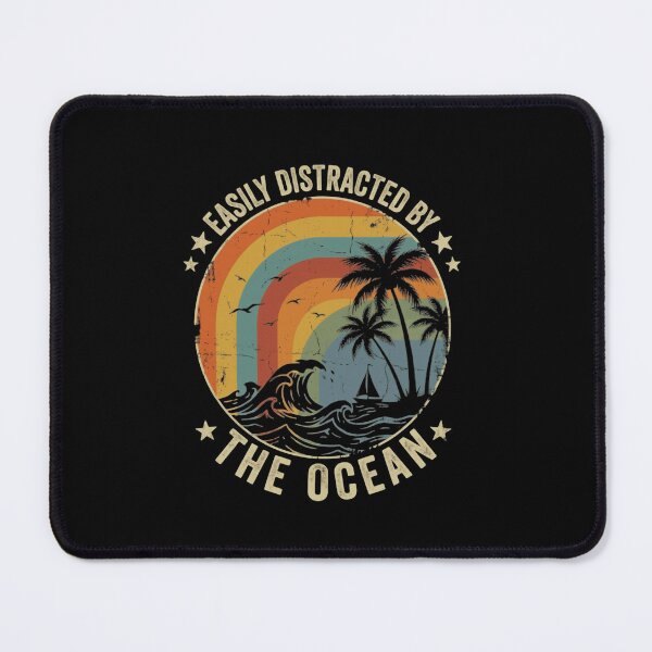 Item preview, Easily Distracted By The Ocean Beach Vacation Wanderlust designed and sold by RetroMini2026.