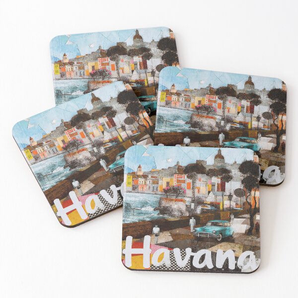 Item preview, Havana – Vintage Painted Travel Art Print | Cuba Classic Car Poster designed and sold by OzzFrequency.