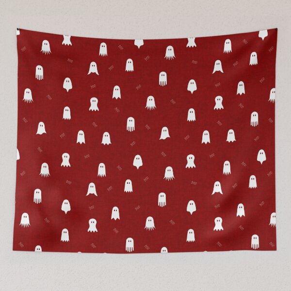 Item preview, minimal cute icon ghost preppy halloween textured Blood Red designed and sold by RenattaZare.