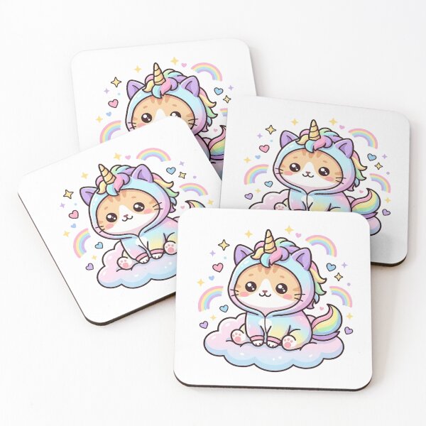 Item preview, Chibi Kitten in Fluffy Unicorn Costume designed and sold by  Cat Lady.