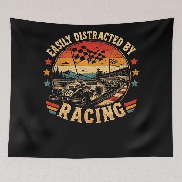 Item preview, Easily Distracted By Racing Motorsport Fan Race Car Driver designed and sold by RetroMini2026.