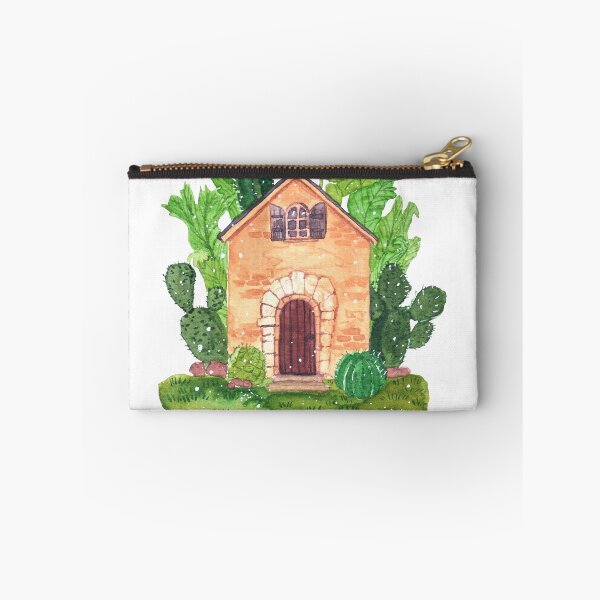 Item preview, Whimsical Cacti Cottage Watercolor Illustration designed and sold by Kikiproject.