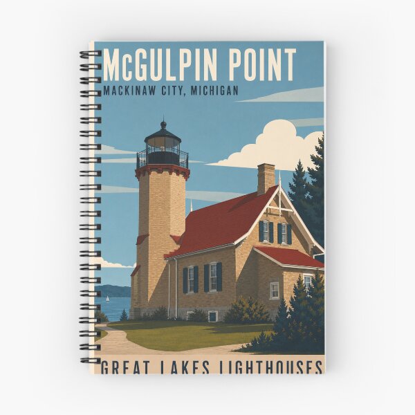 Item preview, McGulpin Point Lighthouse Macknaw City Great Lakes Lighthouse Series designed and sold by greatlakesimage.