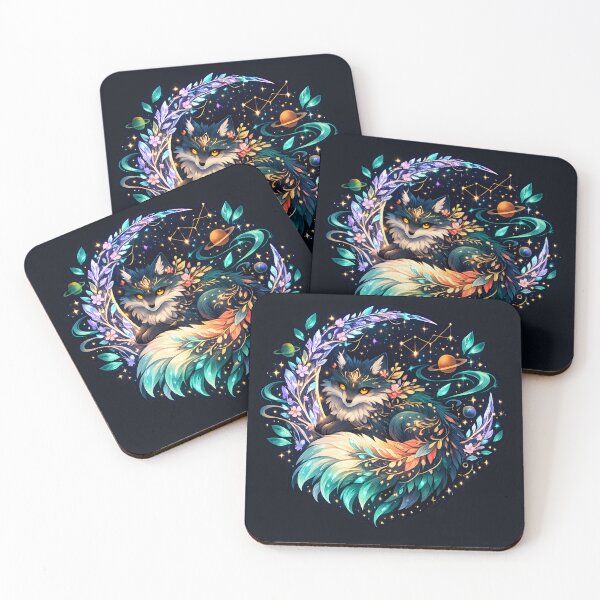 Item preview, Celestial Cosmic Fox Magical Astral Spirit Fantasy Sticker designed and sold by MCV-Designs.