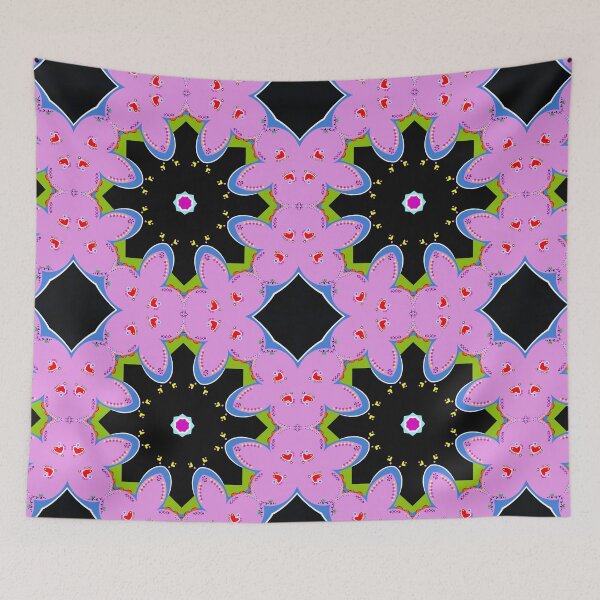 Item preview, Vibrant Black and Pink Heart Mandala Pattern designed and sold by Tinsleybluebell.