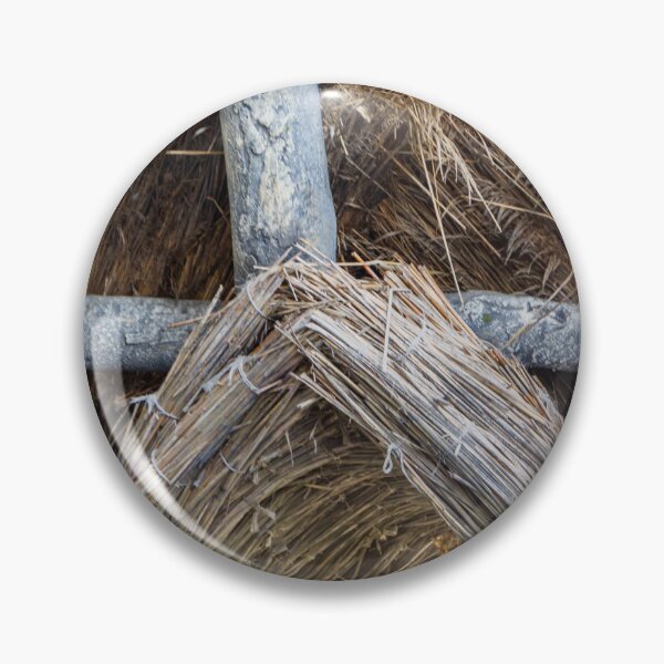 Item preview, Thatched Roof Interior With Wooden Beams, Rafters and Rope Ties in Rustic Traditional Construction designed and sold by Nmallia.