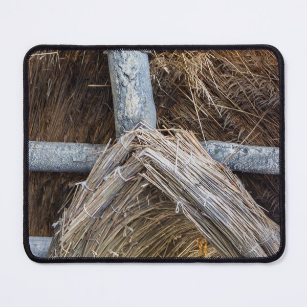 Item preview, Thatched Roof Interior With Wooden Beams, Rafters and Rope Ties in Rustic Traditional Construction designed and sold by Nmallia.