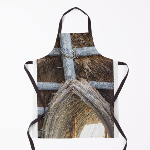 Item preview, Thatched Roof Interior With Wooden Beams, Rafters and Rope Ties in Rustic Traditional Construction designed and sold by Nmallia.