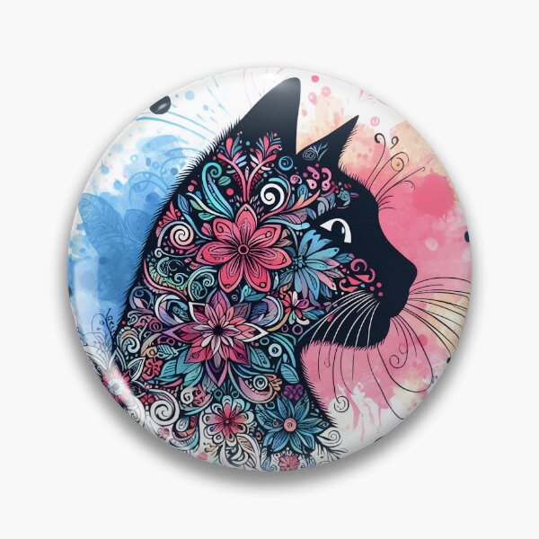 Item preview, Floral Mandala Black Cat designed and sold by NightSpell.