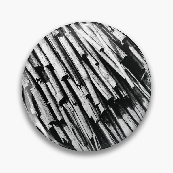 Item preview, Black and White Thatch Roof Texture Close-Up With Diagonal Bamboo Pattern and High-Contrast Lines designed and sold by Nmallia.