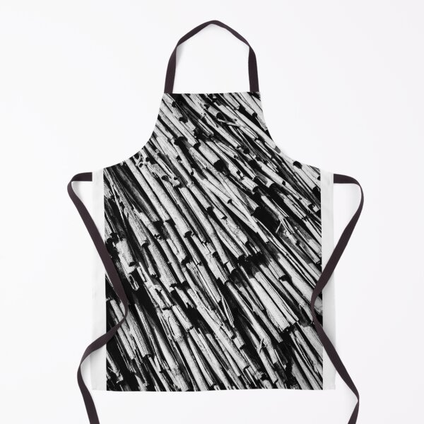 Item preview, Black and White Thatch Roof Texture Close-Up With Diagonal Bamboo Pattern and High-Contrast Lines designed and sold by Nmallia.