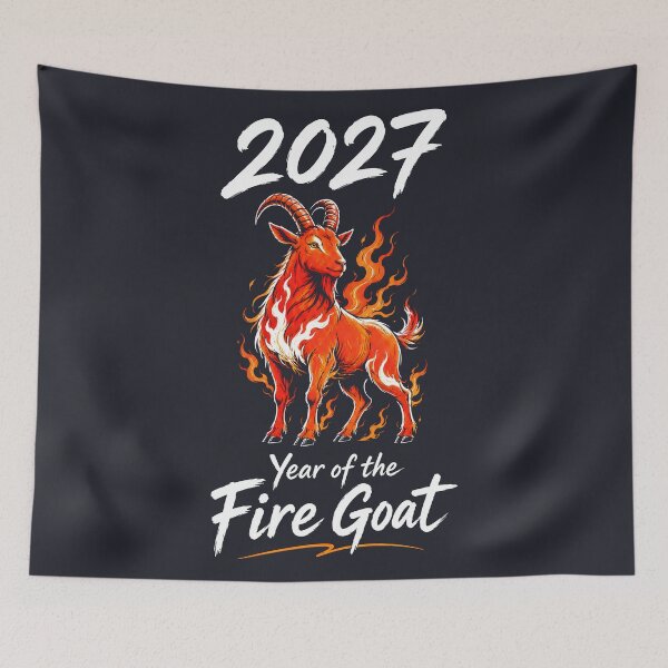 Item preview, 2027 Chinese New Year Cool Fire Goat  designed and sold by HowToCanadian.
