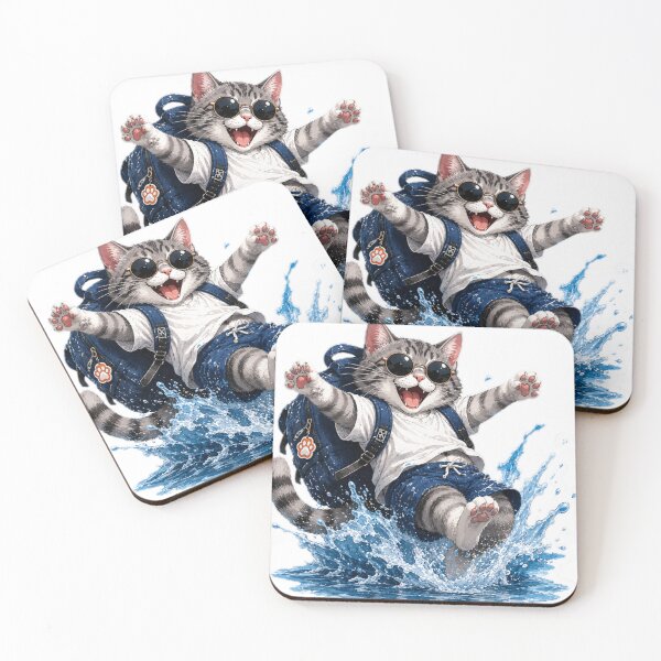 Item preview, Splash Adventure Cat Sticker designed and sold by Genzfirevibes.