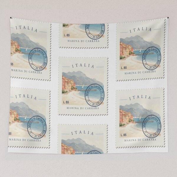 Item preview, Marina di Carrara Tuscany Postage Stamp Travel Sticker designed and sold by stickercuffs.