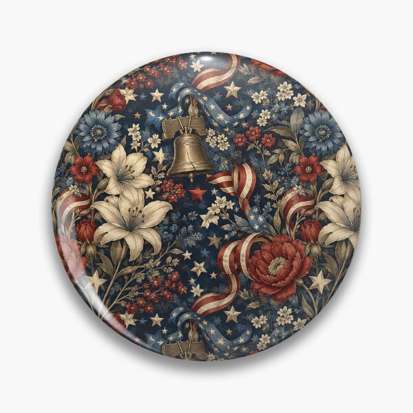 Item preview, Patriotic Floral Liberty Bell Pattern designed and sold by Rui Mythic Studio.